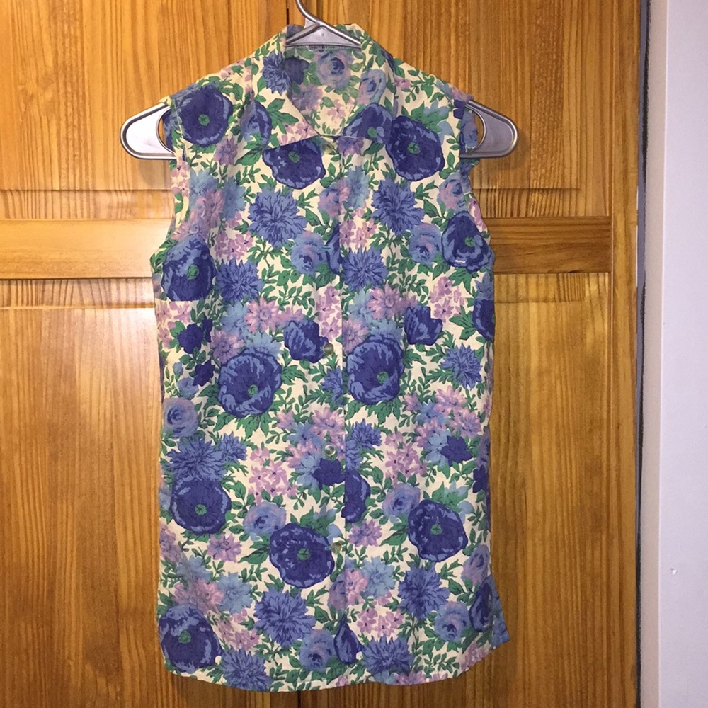 Vintage homemade floral top SMALL